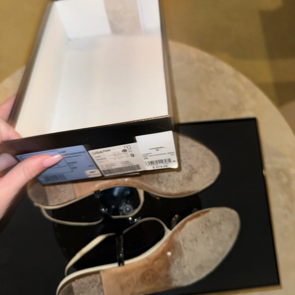 Chanel Black and Beige Women's Sandals - Picture 5 of 8